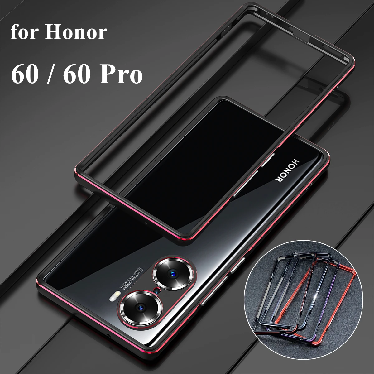 

Роскошный роскошный Ультратонкий алюминиевый чехол-бампер для Huawei Honor 60 Pro Honor60 + 2 пленки (1 передняя + 1 задняя)