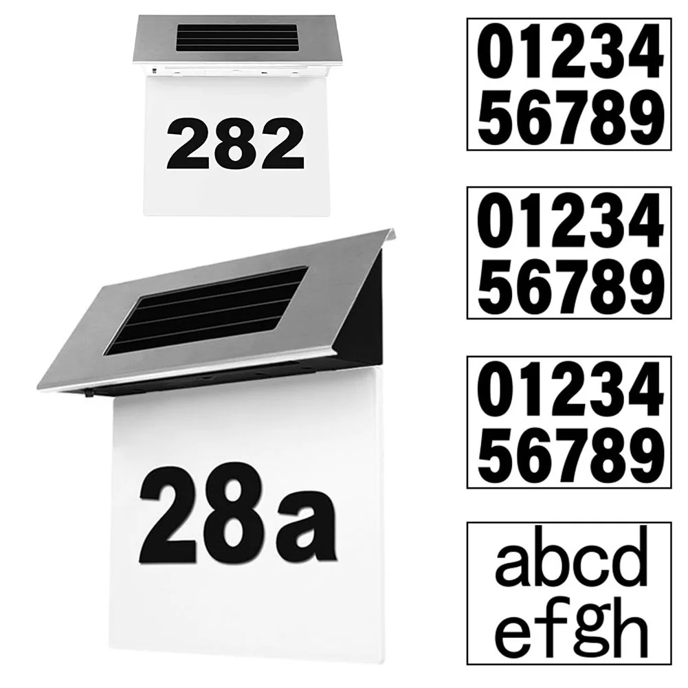 

Home Solar Stainless Apartment Number House Door Doorplate Decor Backlight Light Outdoor Porch With Lamp Light Numbers