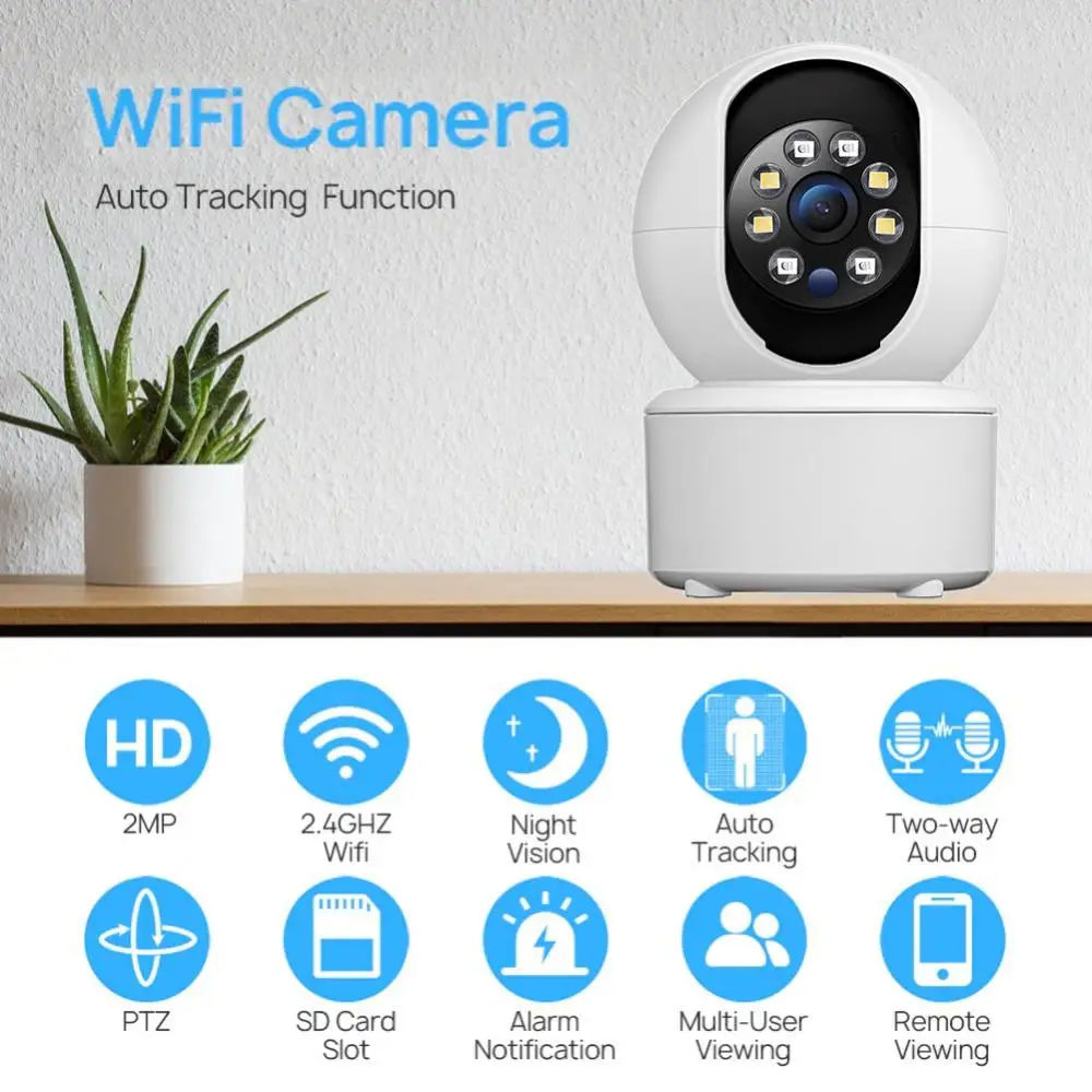 

Surveillance Camera Night Vision Indoor Wifi Camera 300000 Pixels Audio Video Mini Camera Ip Camera Baby Pet Monitor Smart Home