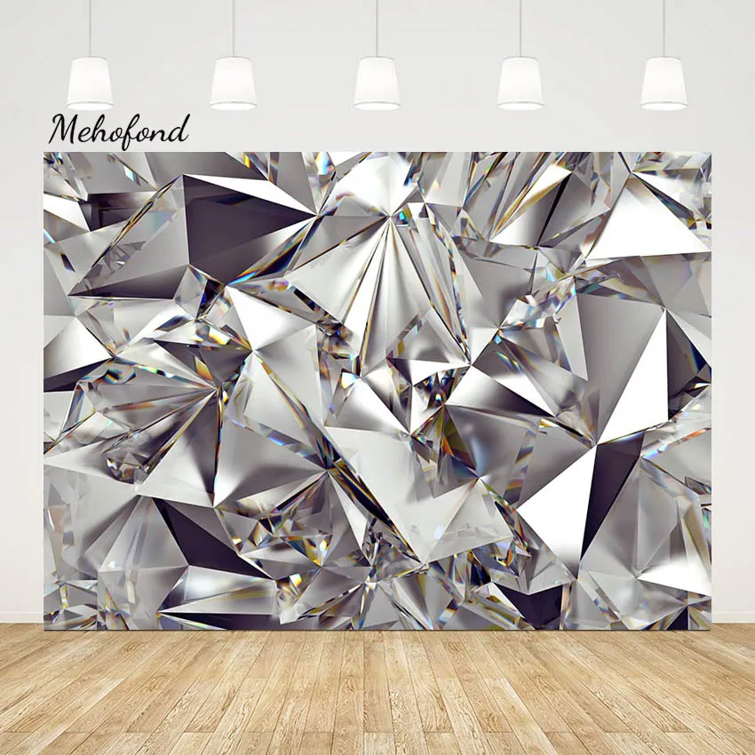 

Mehofond Photography Backdrop Silver Diamond Crystal Wall Seamless Poster Background for Wedding Birthday Portrait Photo Studio