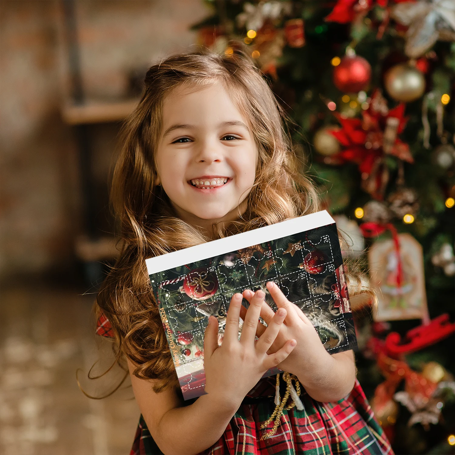 Адвент-календарь с изображением кота 2024 2D акриловый кулон без веревки