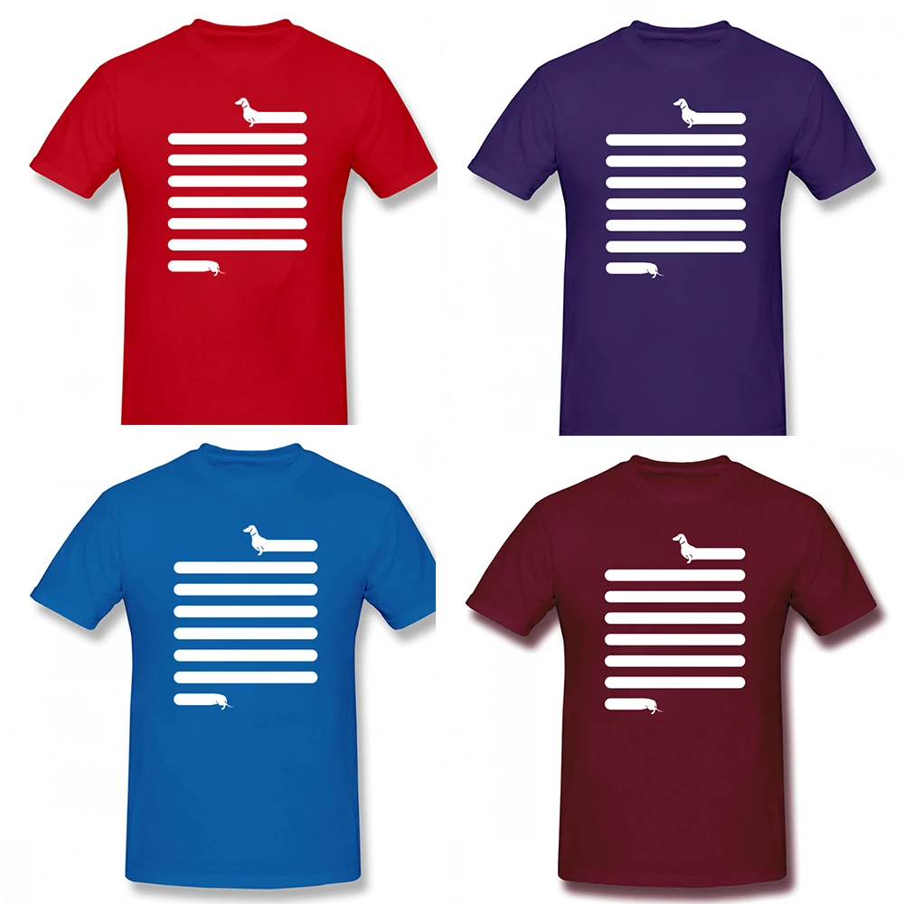 Мужская одежда очень длинная футболка с таксой для мужчин забавная классическая