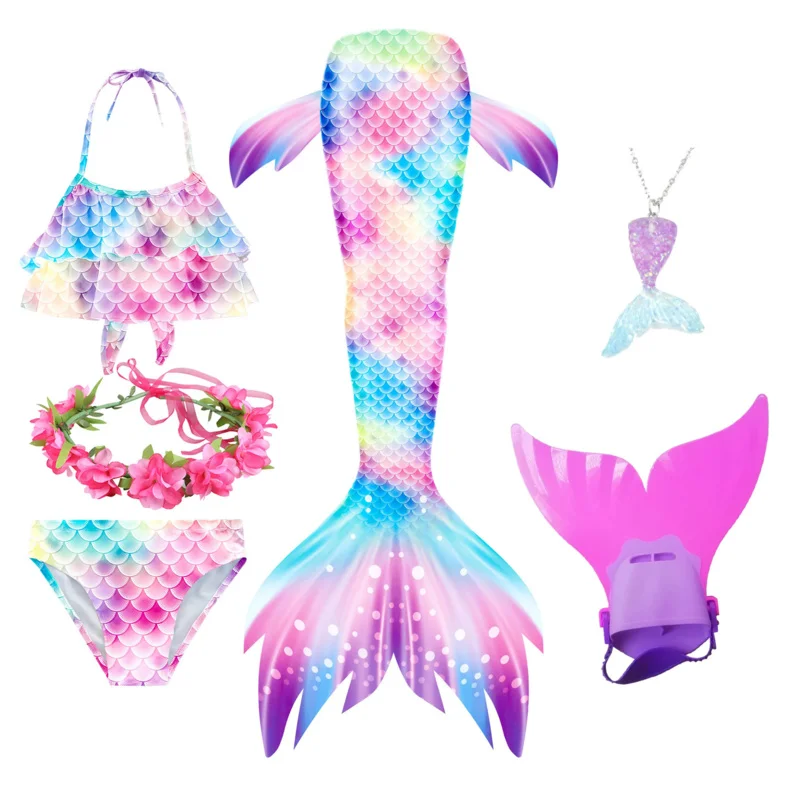 infja syreny dla dzieci pływanie Party kostiumy Cosplay Halloween mała syrenka Fantasy dziewczęcy strój kąpielowy Bikini Set