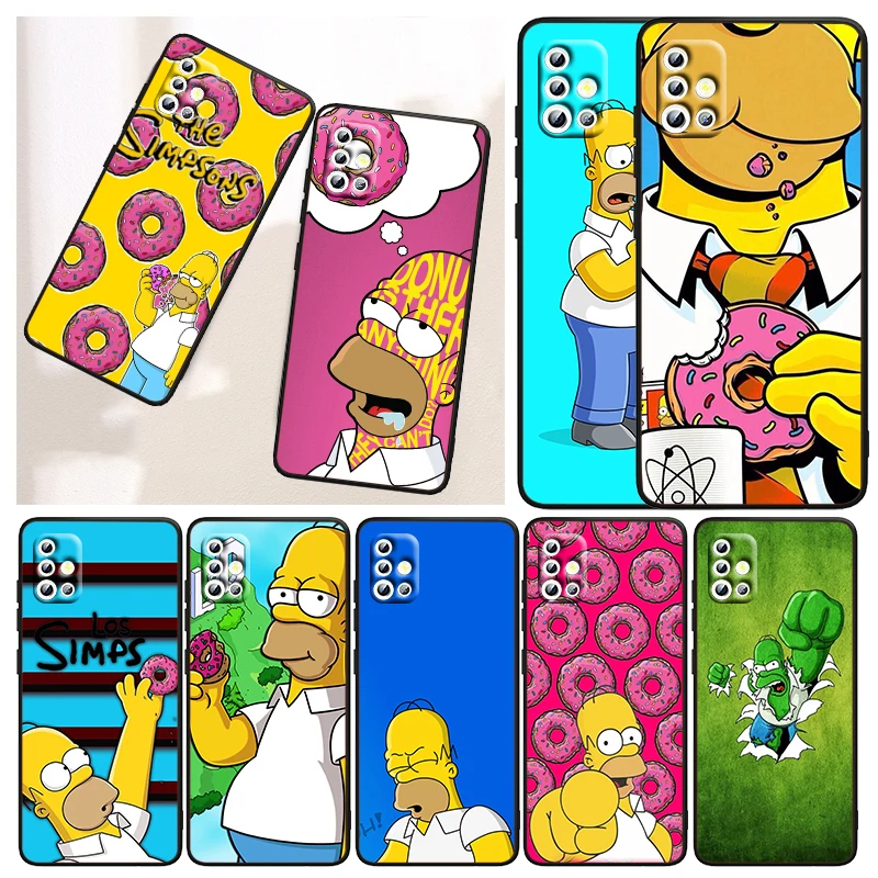 

The Simpsons Family For Samsung Galaxy A72 A52 A53 A42 A33 A32 A03S A02S A02 Lite A22 A13 A12 5G Capa Black Phone Case