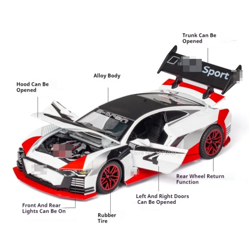 1:32 AUDI E-TRON спортивный автомобиль игрушечная модель из сплава литые под давлением