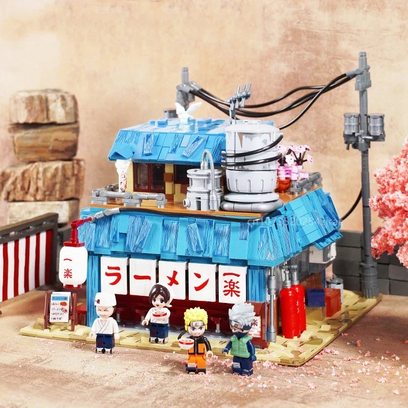 

Keeppley Naruto Animation Ile Lamian Noodles Store Model Block R ā Men Ichiraku City Street Children's Puzzle Toys Birthday Gift