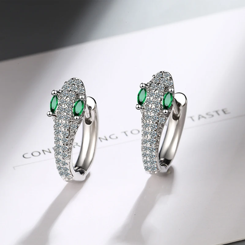 

Women Rhinestone Snake Earring Stud Earrings for Women Trendy Elegant Sparkling Zircon Little Snake Bride Small Ear Hook Jewelry