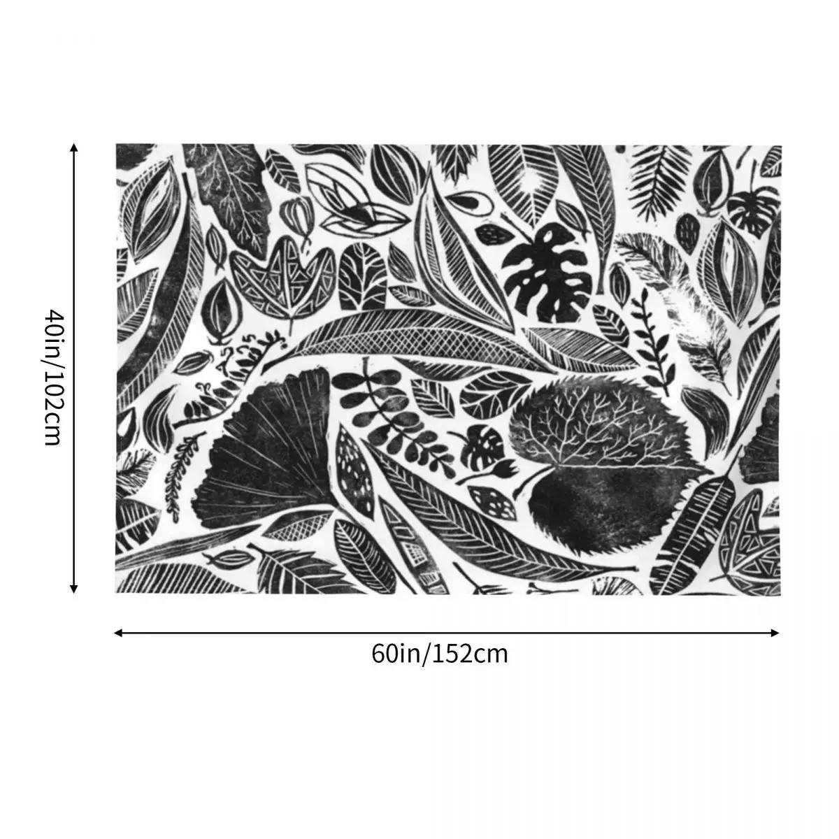 Гобелен с принтом листьев из полиэстера