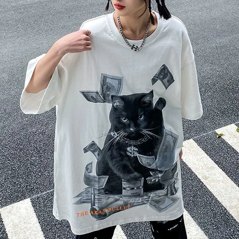 

Футболка хлопковая с графическим принтом для мужчин и женщин, винтажный Топ в стиле хип-хоп, уличная одежда в стиле панк, эмо, Y2k, лето 2022