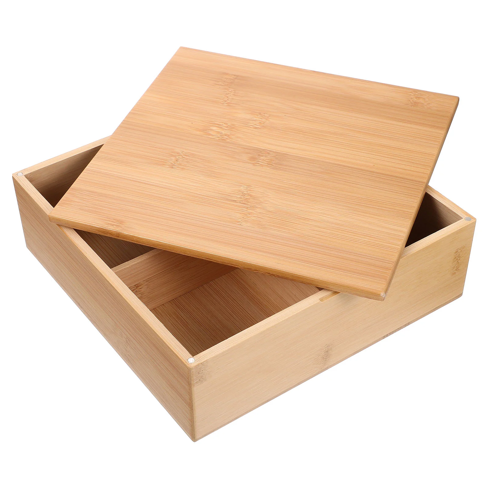 

Wooden Drawer Four-Grid Bamboo Box Home Dried Fruit Holder Tea Bag Simple Jewelry Storage Case Coffee Container Office