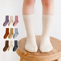 3 pairslot 1 12 years childrens wool socks unisex spring autumn solid color boys woolen socks kids socks for girls tube socks