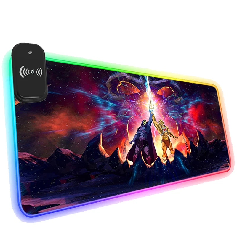 

Keyboard TV Show He-man And The Masters Of The Universe Wireless Charger RGB Mouse Pad Gaming LED Mat Xxl Laptop Large Game Mats