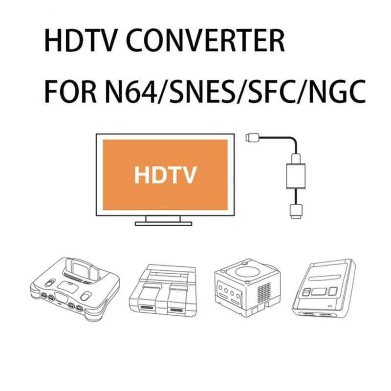 

Ngc N64 Snes Видео игровая консоль адаптер Ретро Plug And Play композитный к Hd преобразователь для N64 черный для N64 Hd кабель