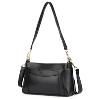 casual fashion trend genuine leather sling hobo messenger bag luxury designer handbag womens small black shoulder bag for girl