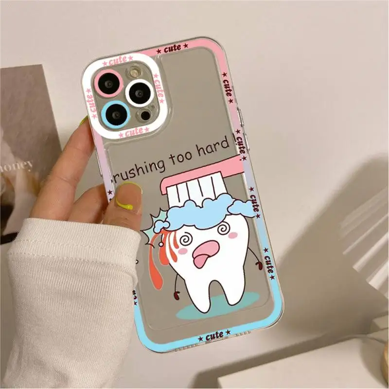 Cute Wisdom Teeth Tooth Phone Case for iPhone 11 12 13 Mini Pro Max 14 Pro Max Case shell