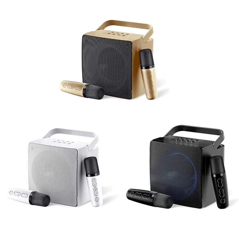 

Karaoke Machine With 2 Wireless Microphones,With Echoes And LED Lights For Christmas Birthday Gift Home Party