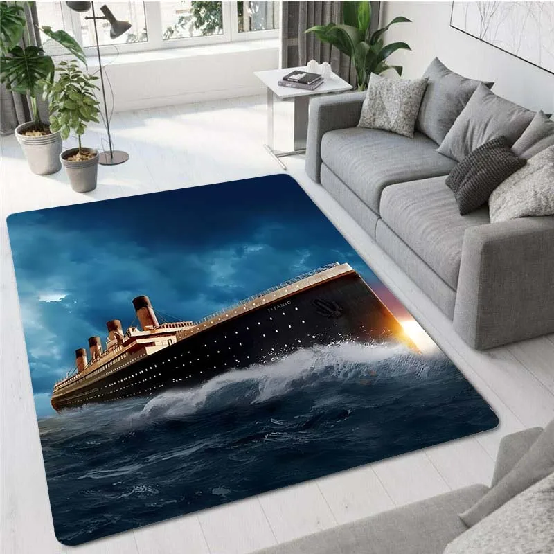 Romantic Love Movie Titanic rug Jack and Rose Floor Mat Living Room Carpet Soft Flannel Play Mat for Adult Boys and Girls
