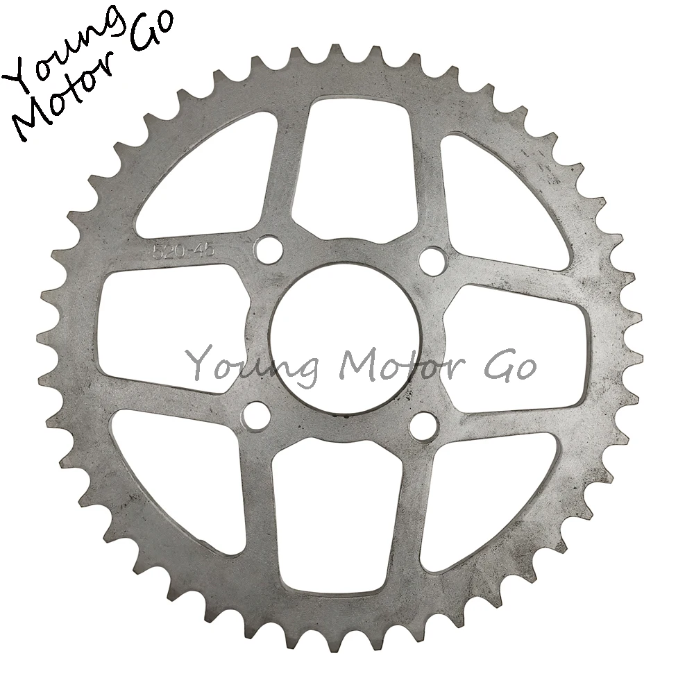 

Задняя звездочка 520 45T, Задняя звездочка 58 мм с 4 отверстиями, диск для мотоцикла Honda Yamaha ATV Quad Mini Внедорожник Багги карт мотор
