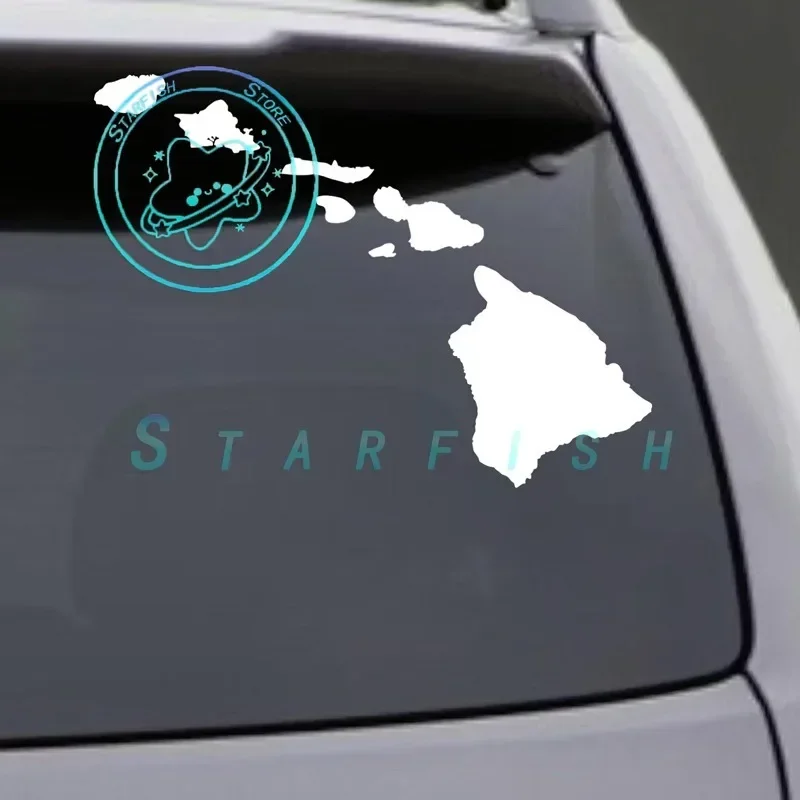 

Hawaiian Islands Map Window Laptop Sticker Car Bumper Sticker Waterproof Sun Protection Sticker Carving Process
