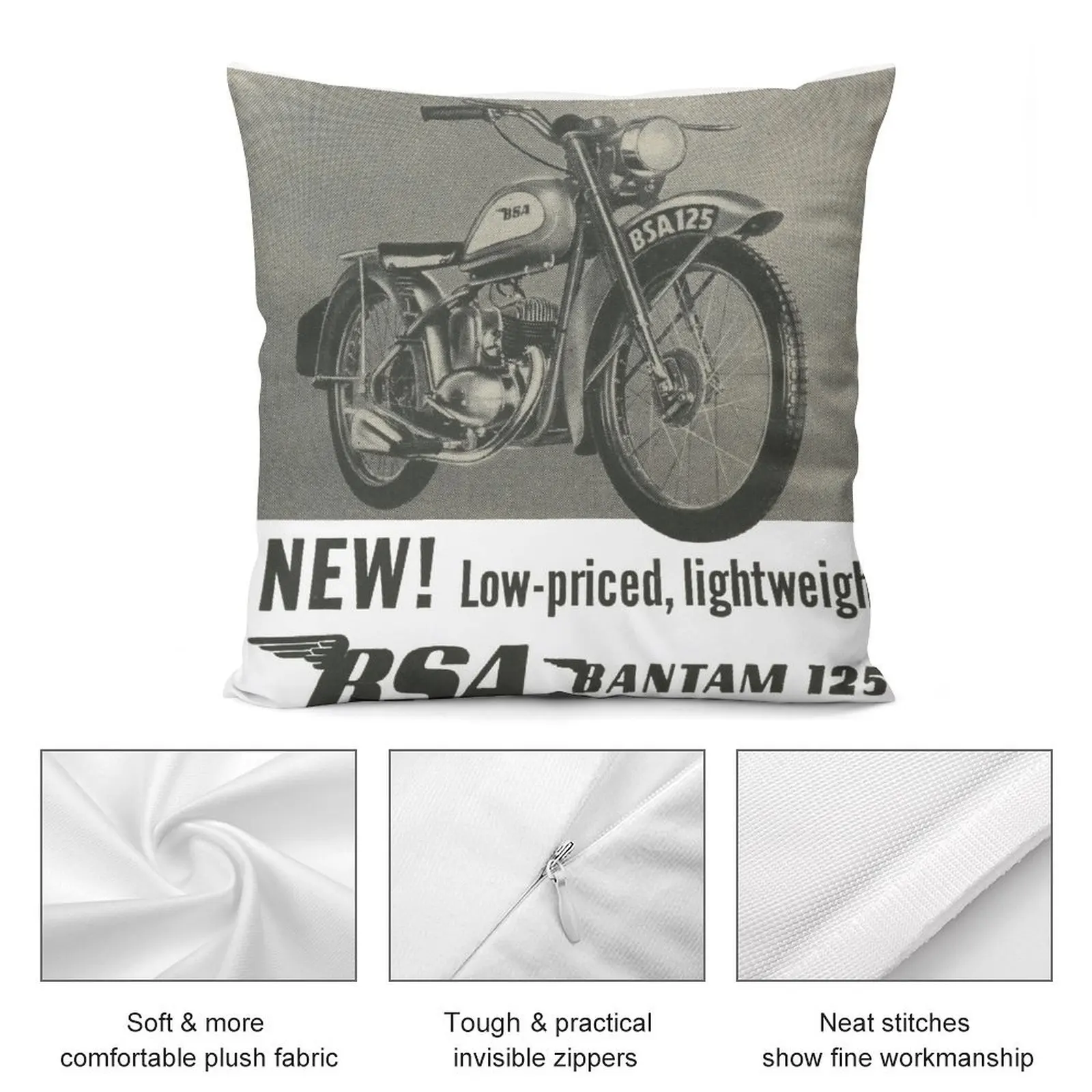 The Mighty BSA Bantam. 125cc! Декоративная подушка прямоугольный чехол для подушки
