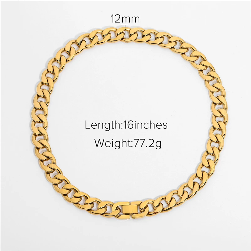 

Popular classic Cuban Chain Charm women's necklace gold stainless steel pendant personalized atmospheric jewelry