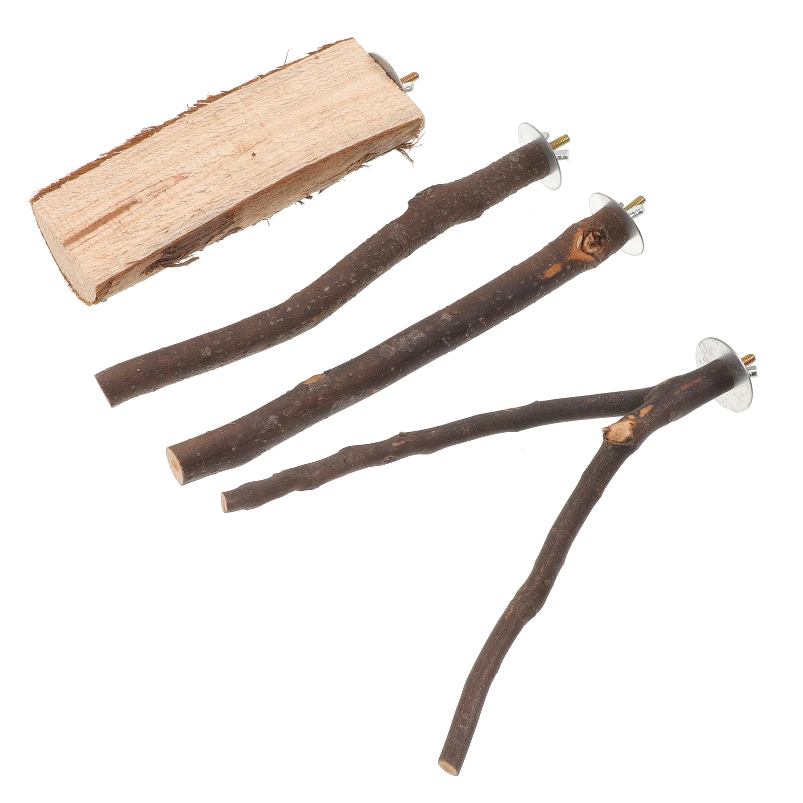 

Bird Cage Toys Parrot Perch Grinding Claw Stick Natural Wood Platform Stands Only