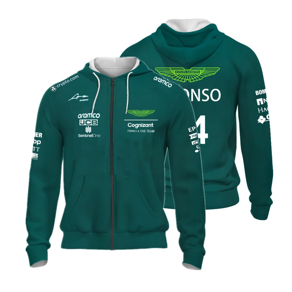 

2022 New Hot Selling Formula F1 Aston Martin Asolon 14 Green Men's Aand Women's 3D Printed Zippered Sports Hoodie