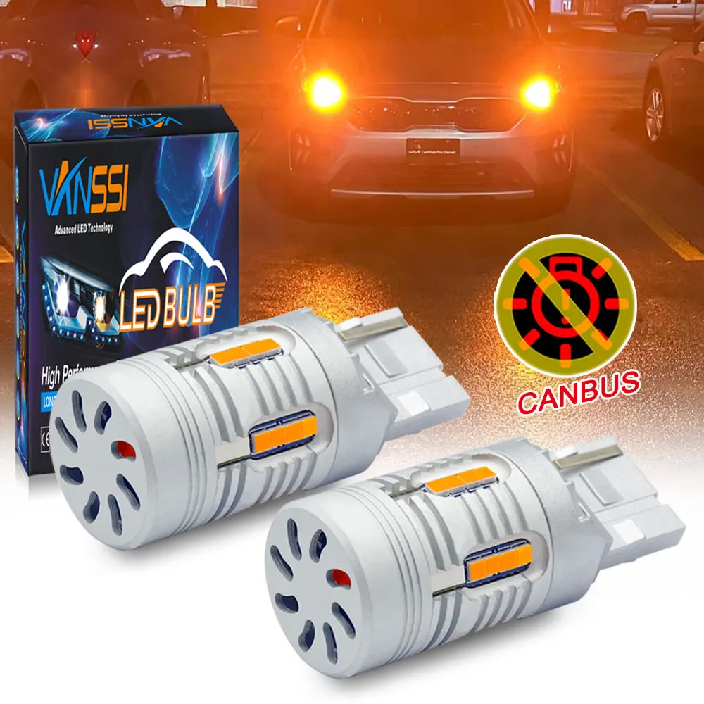 2 шт. лампа для указателей поворота янтарная 7440A 7440NA WY21W T20