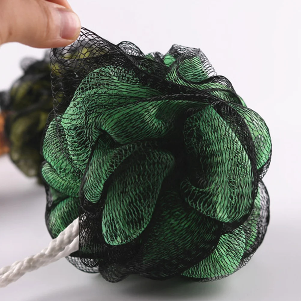 4 шт. большой шарик для душа ванны двухцветный сетчатый пуф из губки 50 г (черный