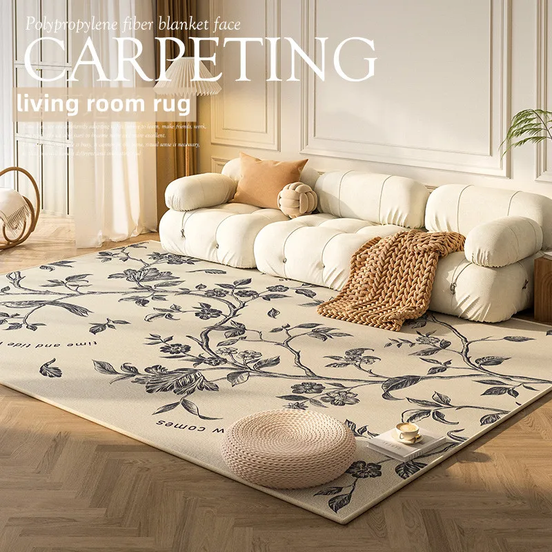 

Light Luxury Modern Soft Living Room Decoration Large Area Rug French Washable Bedroom Decor Carpet Lounge Rugs Non-slip Doormat