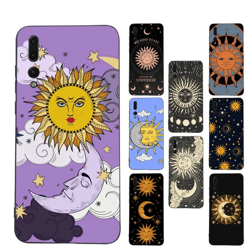 

Funny Sun Moon Face Phone Case Soft Silicone Case For Huawei P 30lite p30 20pro p40lite P30 Capa