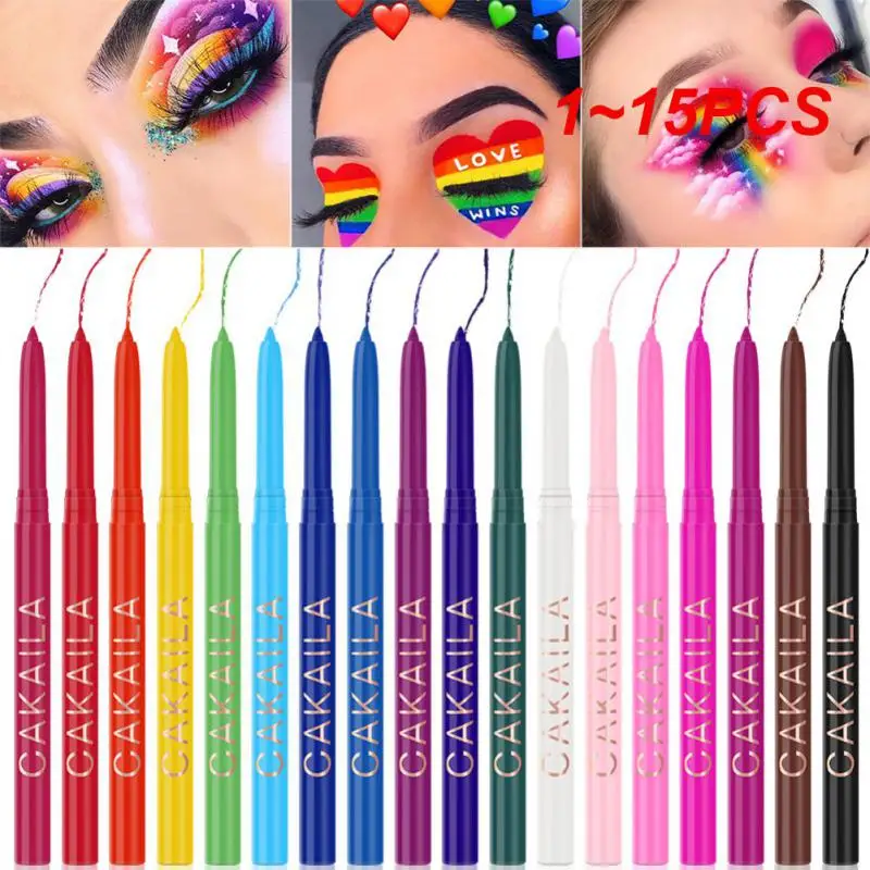 

1~15PCS Color Option Rainbow Eyeliner Gel Pencil Easy To Wear DIY Holiday Eye Makeup Long Lasting No Smudging Eye Pencil