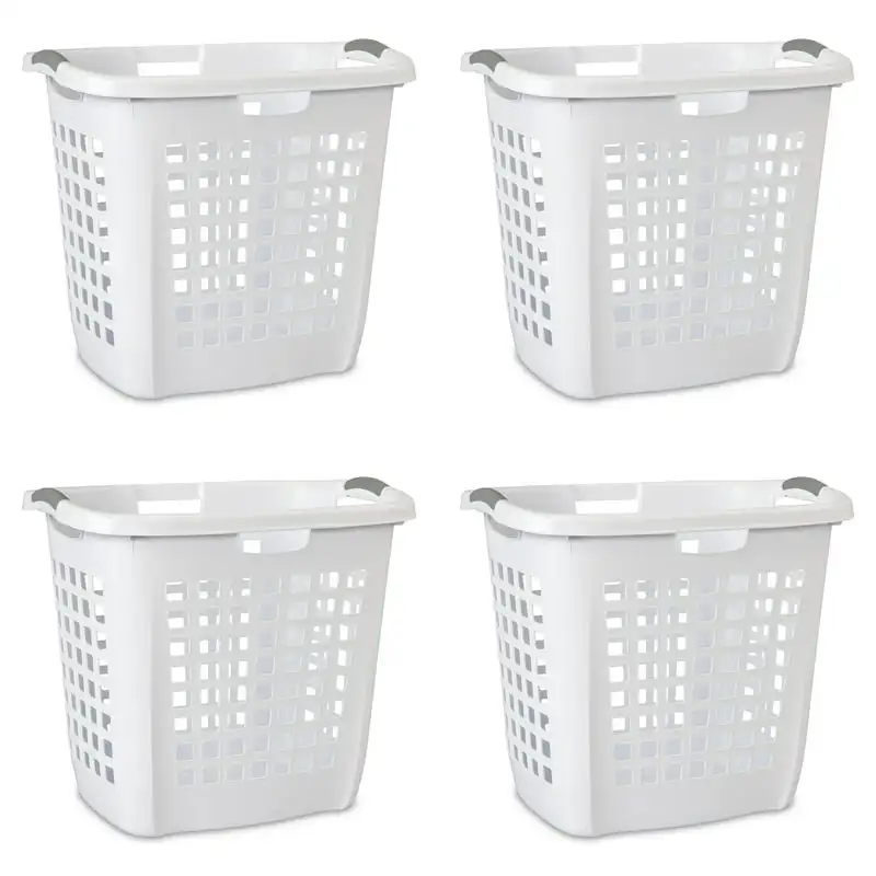 

Hot Sales High Quality Ultra™ Easy Carry Plastic Laundry Hamper, White, Set of 4 Household Laundry Hamper Sundries Organizer
