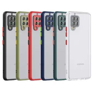 For Samsung A12 матовый полупрозрачный чехол с защитой камеры для Самсунг А12