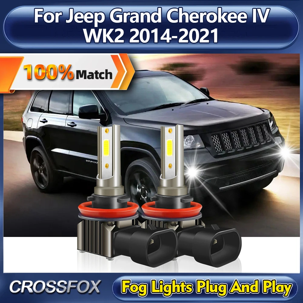 

2 шт. H8 H9 H11 светодиодные противотуманные фары 120 Вт, мощные автоматические лампы 12 В для Jeep Grand Cherokee IV WK2 2014-2017 2018 2019 2020 2021