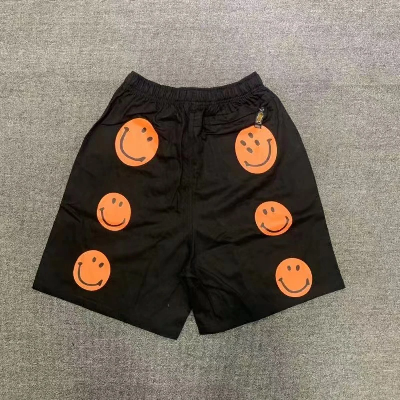 

KAPITAL Shorts Black Oversized Smiley Print Men Women 1:1 Kapital Casual Shorts