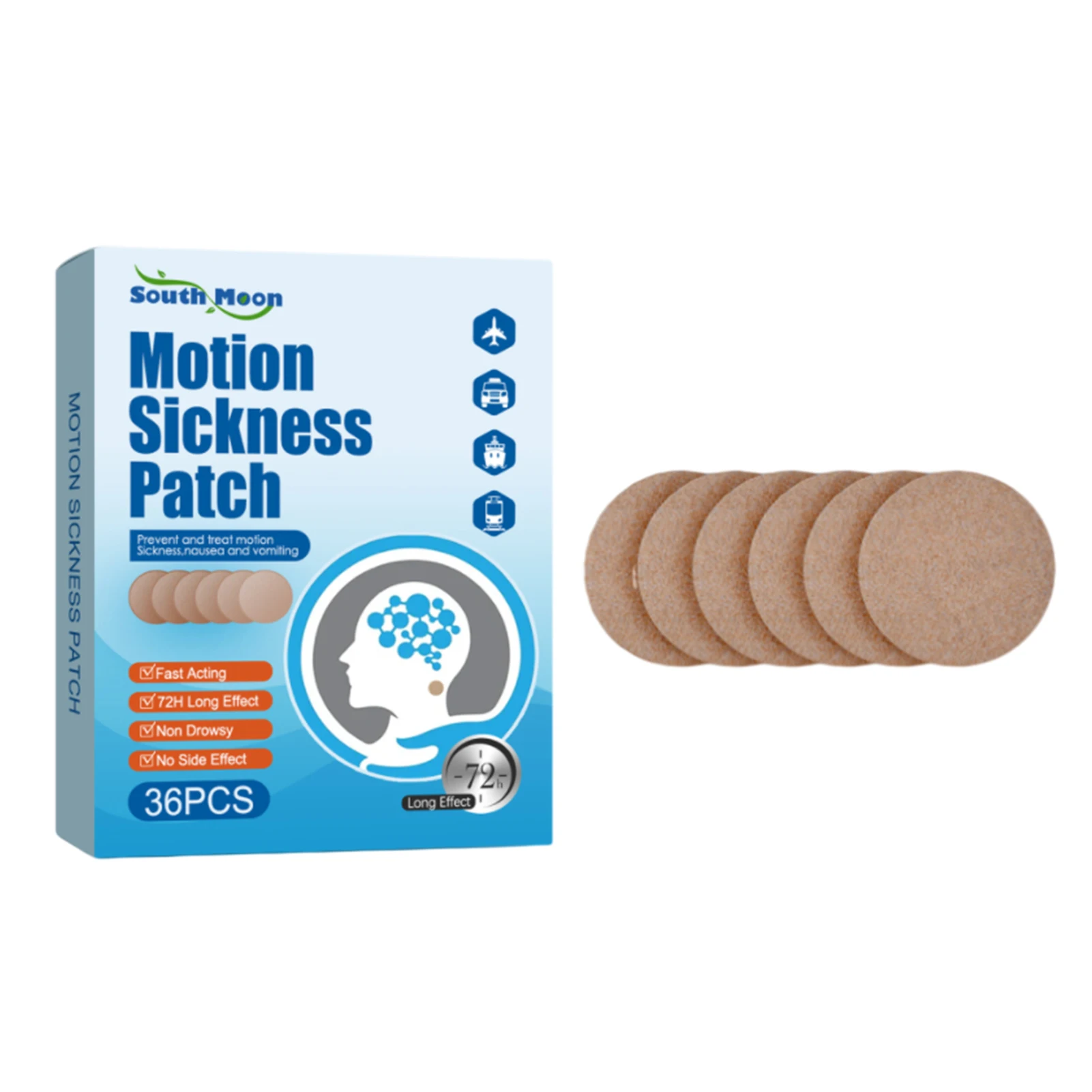 

Seasick Patches Motion Sickness Patch Anti Nausea Patches Behind Ear Or On The Navel Sea Sickness Patches For Cruise Plane Train