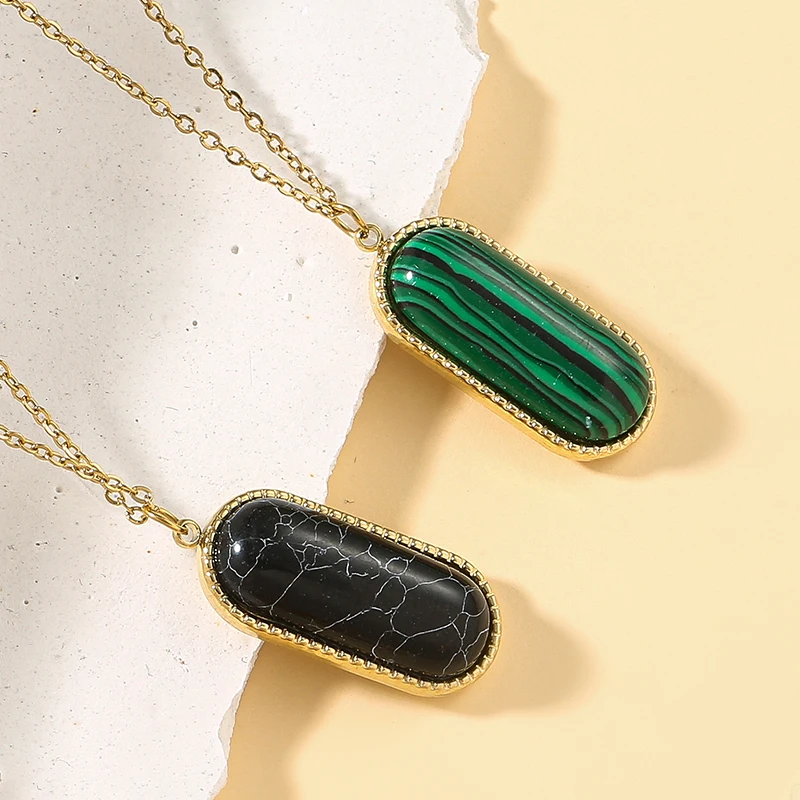 

Rectangular Pendant with Diamonds Women's Necklace Jewelry Girl Gift Necklace for Women Trendy Wholesale Free Shipping