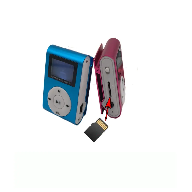 Mp3-плеер с металлическим зажимом мини USB ЖК-экран поддержка 32 ГБ Micro SD TF слот для