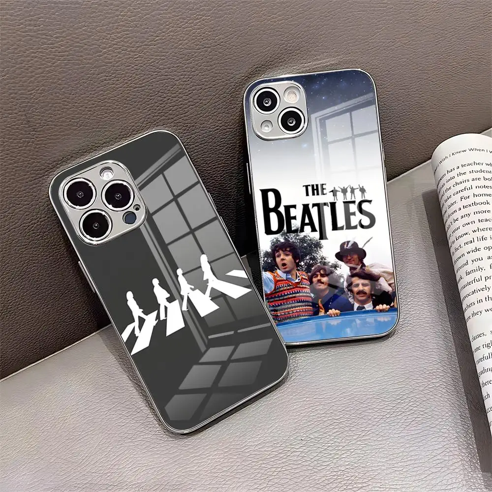 Фото Чехол для телефона Band-T-The-B-BeatlesS для IPhone 17 Pro Max 15 Pro 16 14 Plus 12 13 Mini 11 Pro, противоударный, с гальваническим покрытием, стеклянный