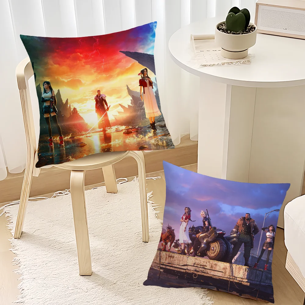 Classic Game F-Final Fantasy VII Rebirth Pillow Case Sofa Living Room Bedroom Headboard Backrest Cushion Square Nap Time