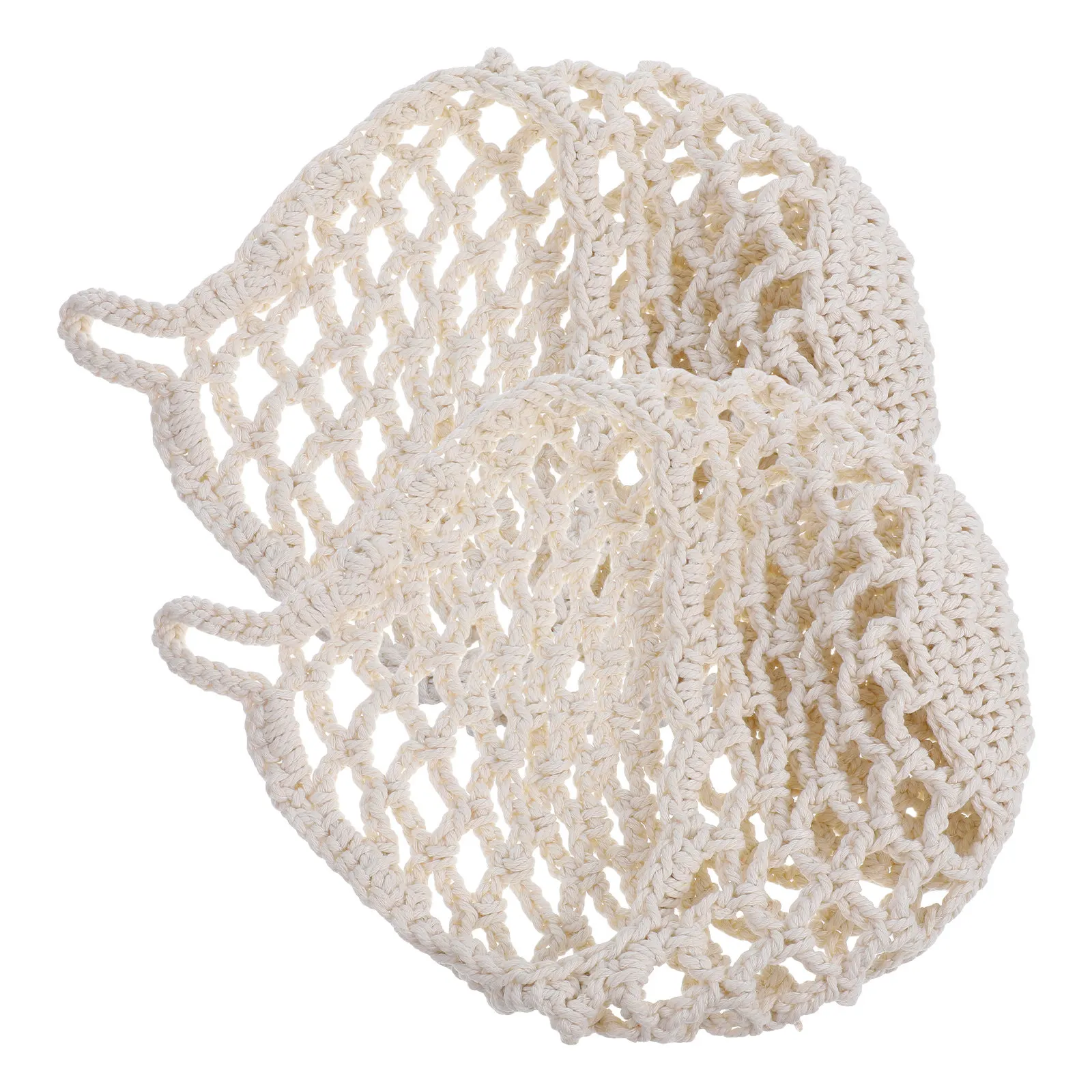 Фото 2 шт. подвесных кашпо в стиле бохо из хлопкового макраме, декоративные держатели для цветов, корзины для хранения фруктов и овощей для кухни и сада №4