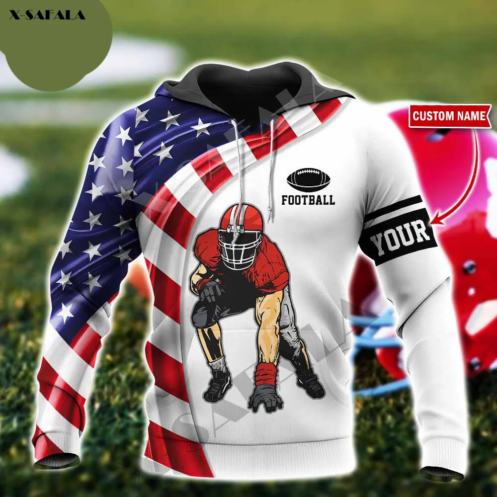 

AMERICAN FOOTBALL Silk Rugby 3D Printed Zipper Hoodie Women Pullover Sweatshirt Hooded Jersey Tracksuits Outwear Coat