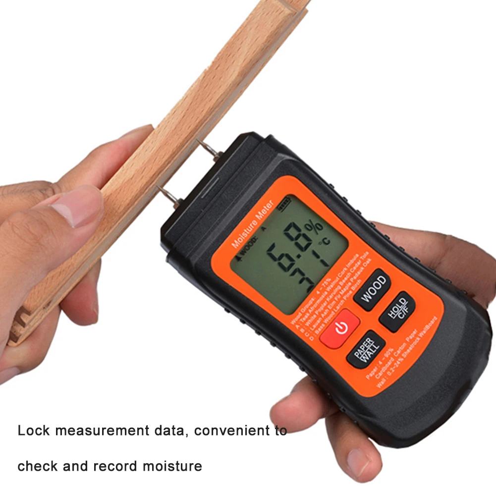 Измеритель влажности древесины двухконтактный гигрометр с ЖК дисплеем 3 режима -