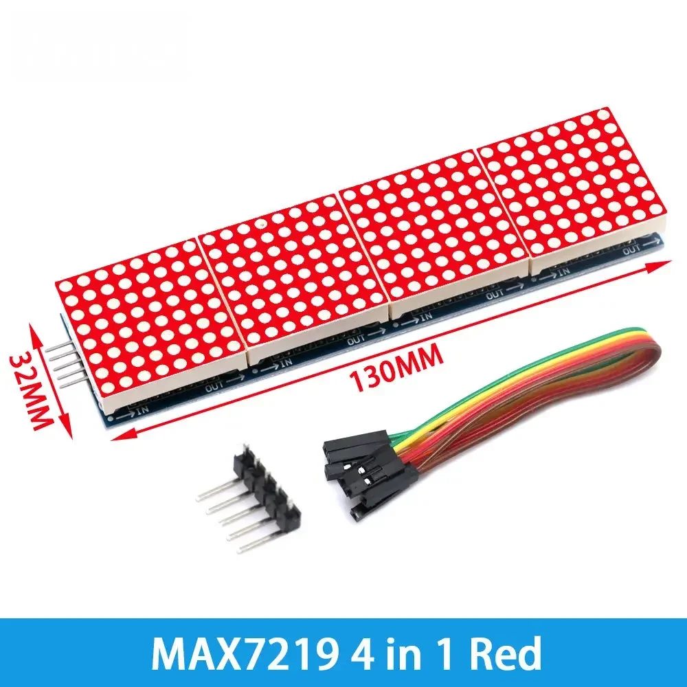 MAX7219 красный/синий/желтый зеленый фотоконтроллер 4 в 1 один дисплей с 5P линейной