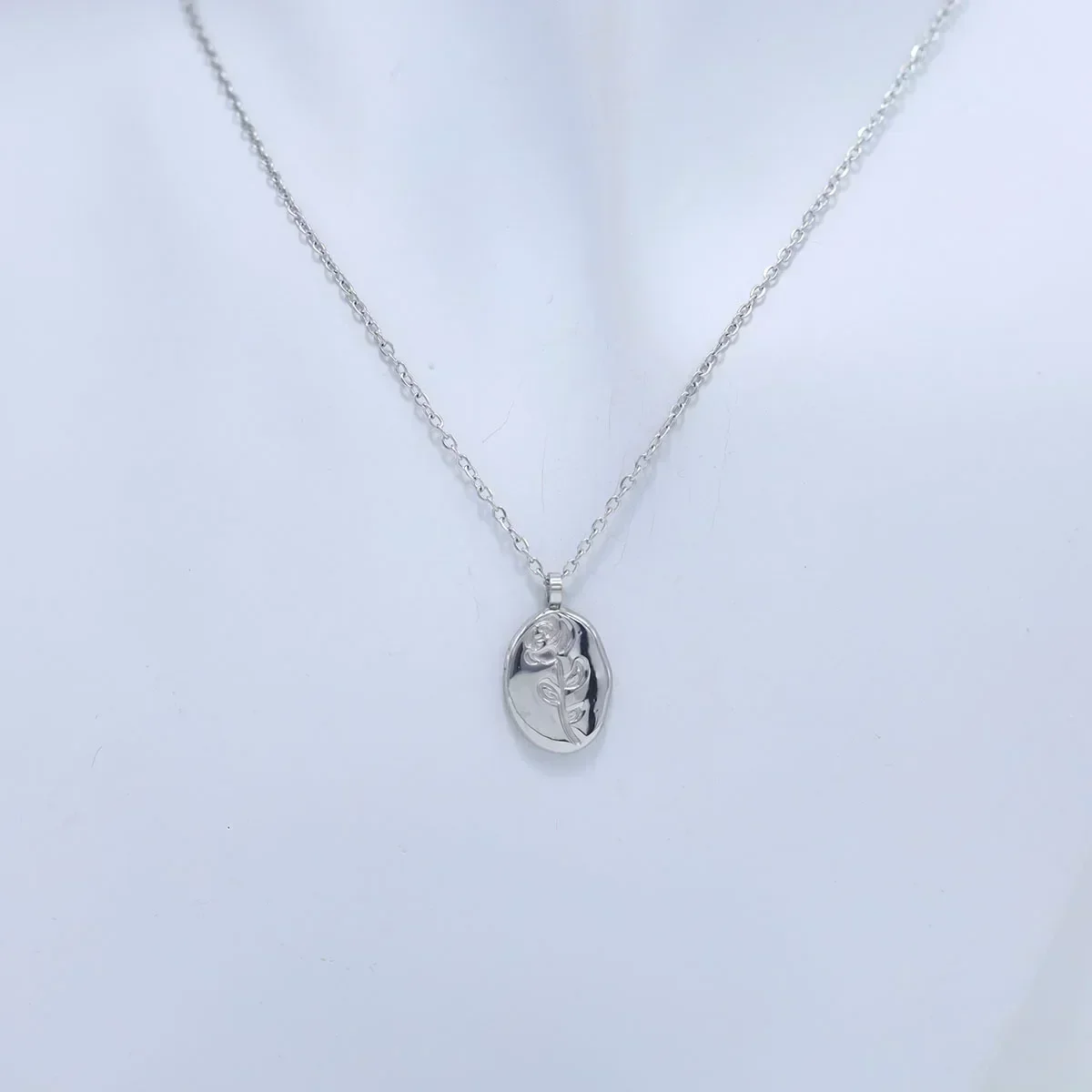 Ожерелье с подвеской в виде розы из стерлингового серебра для женщин на