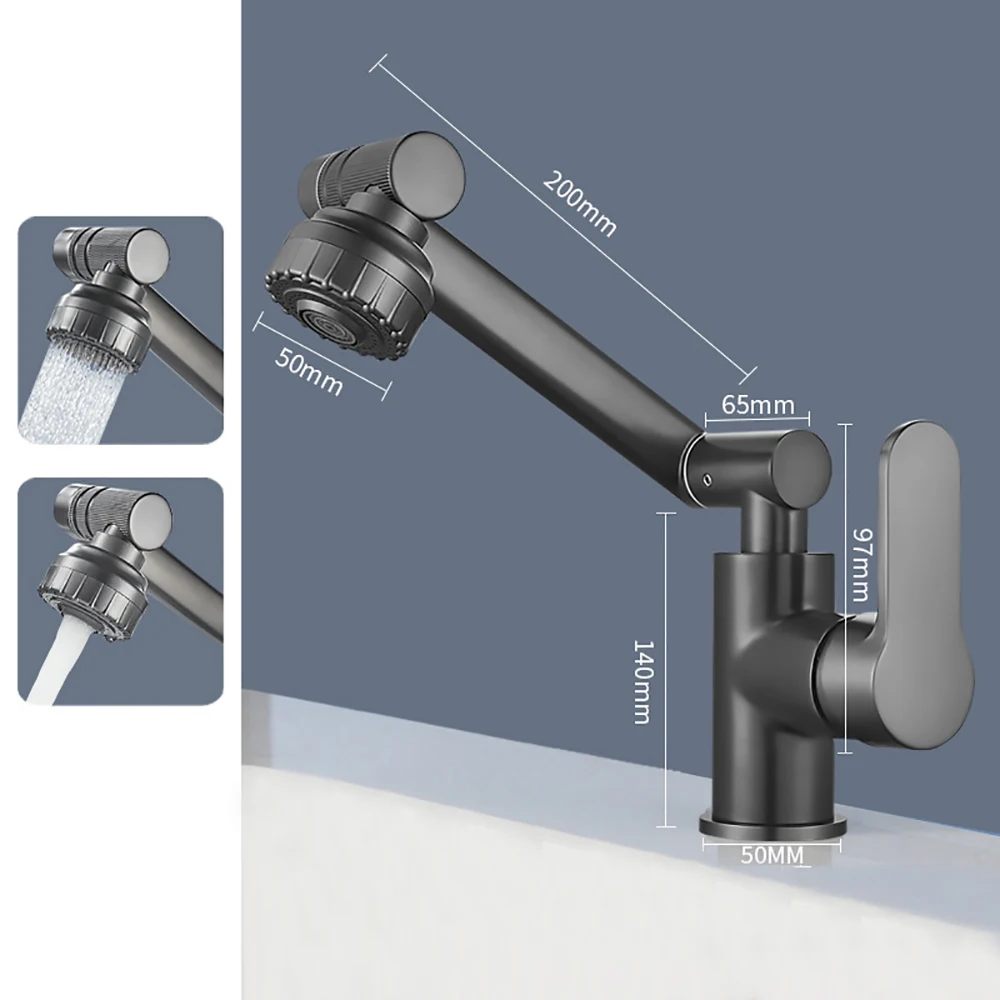 Смеситель кухонный универсальный на 1080 ° с поворотом 360