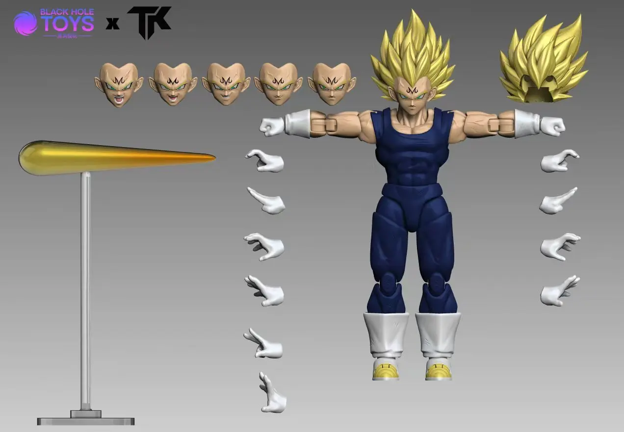 Фото Доставка в течение 24 часов! Игрушки Black Hole Toys & TK Dragon Ball SHF: Фигурка Супер Сайян Маджин Вегета в масштабе 1/12 – идеальный подарок №2