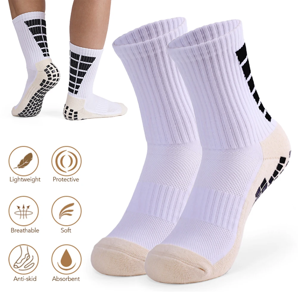 

1 Pair Men's Anti Slip Football Socks Athletic Socks Breathable Quick Dry Socks for basketball Soccer Volleyball Running