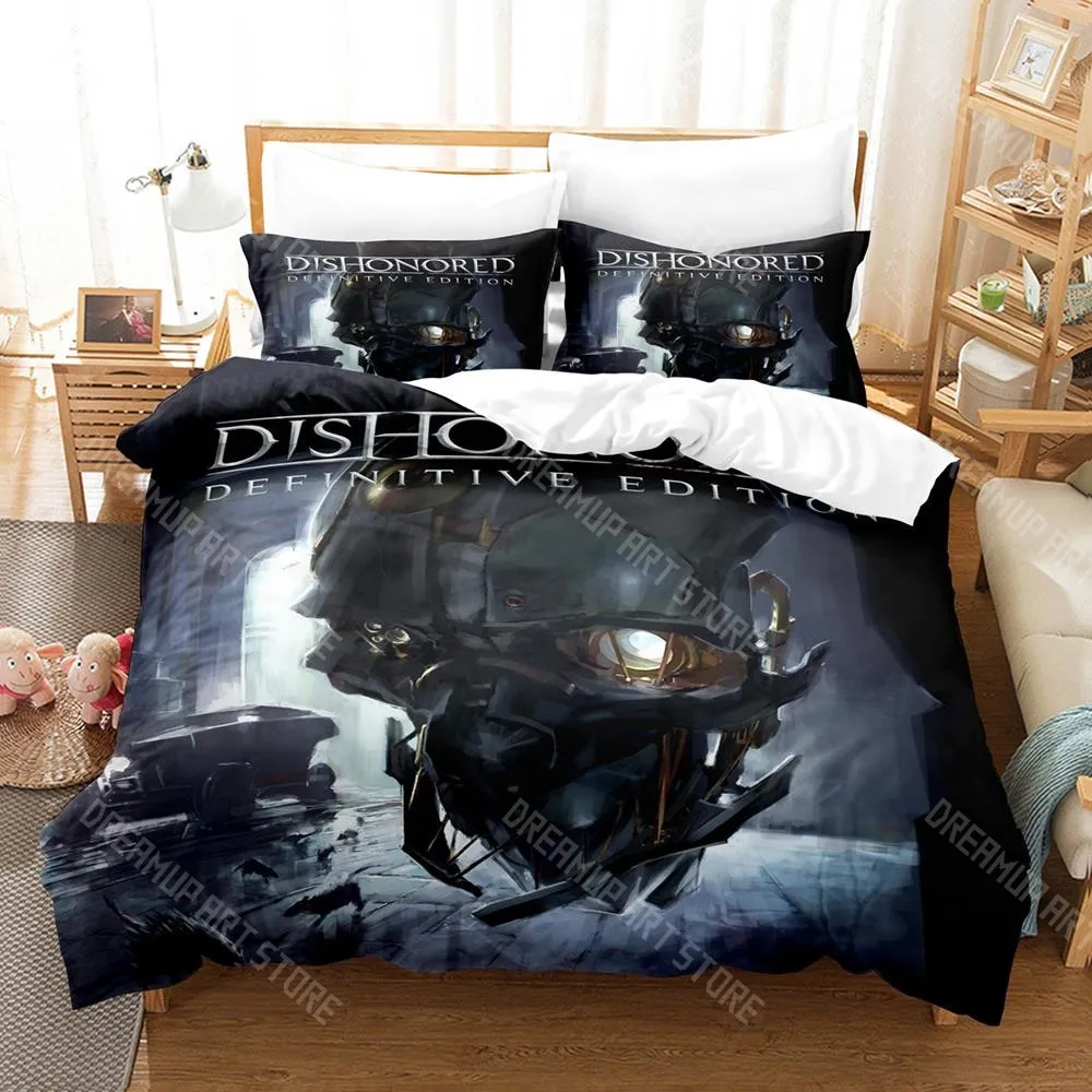 Фото Комплект постельного белья с 3D-принтом по игре Dishonored для мальчиков и девочек, пододеяльник и наволочка, размеры Twin, Queen, King, Full, Single, Double №2
